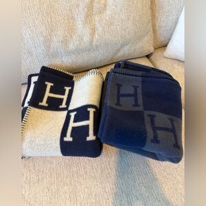 Hermès Blue Wool Blanket